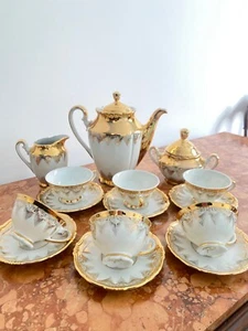 Set da the con teiera e zuccheriera vintage con finiture oro Biaventhal - Foto 1 di 6