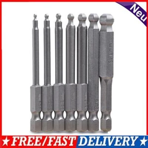 7pcs Magnetic Ball End Hex Shank 65mm Allen Wrench Screwdriver Drill Bit - Picture 1 of 4