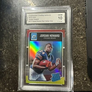 2016 Donruss Optic - Rated Rookie Red and Yellow Jordan Howard (RC) Holo GM10 - Picture 1 of 2