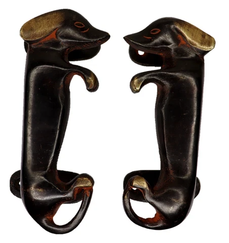 Dog Shape Antique Vintage Repro Handmade Brass Wardrobe Window Door Pull Handle Cover