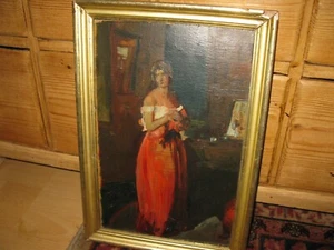 MÜLLER-WISCHIN Anton, *1865 Dame in Rot - Picture 1 of 1