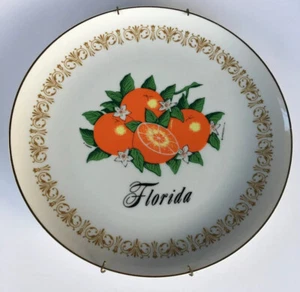 Vintage 10.5" Florida Souvenir Collectors Plate. Sheffield Imperial Gold Ex Cond - Picture 1 of 3