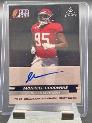 2022 Leaf Pro Set Football Auto Card PSA-MG2 Monkell Goodwine RC Autographed - Image 1 of 2
