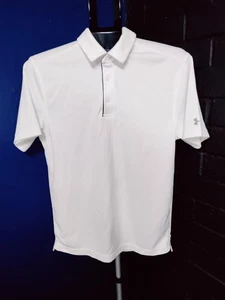 Under Armour Heatgear Men’s Size Small White Loose Polo Shirt New Without Tags - Picture 1 of 5