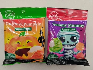 Set of 2 Nice! Gummy Pumpkin and Mummy Peelable Candies - Picture 1 of 1