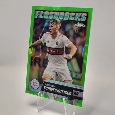 2023 Topps Chrome MLS #155 Bastian Schweinsteiger Neon Green Lava Refractor /99 - Image 1 of 4