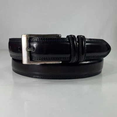 Cinturón de vestir de cuero marrón de grano completo - para hombre talla 40 Foto 1 de 4