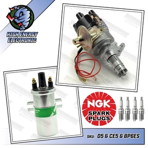 A Series engine Electronic Distributor 45D type Lucas Coil 4x NGK Spark Plugs - Picture 1 of 10