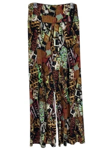 EVA VARRO Grunge Wide Leg Palazzo Hose Patchwork Graffiti Art Stretch Damen M - Bild 1 von 10