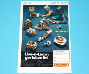 LIVE-N-LEARN MAGAZINE ADVERT 1978 SCANDITOY SWEDEN MATCHBOX - Picture 1 of 1