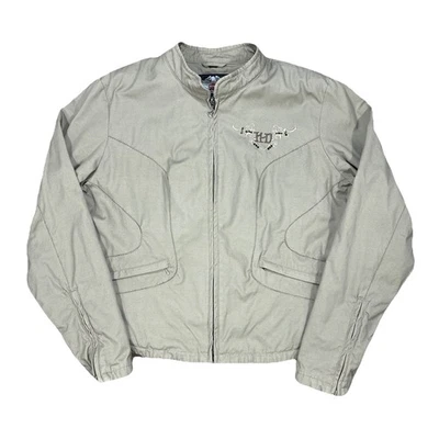 Chaqueta Moto Harley Davidson Lona Verde Bordada Calavera Tachuela Manga Larga XL Foto 1 de 4