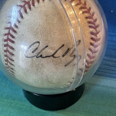 Charles Nagy Auto Juego Usado Pelota Pretemporada Las Vegas Vs Cubs En 2018 Foto 1 de 3