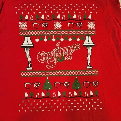 Camiseta de vacaciones A Christmas Story "Sampler Style" roja talla XL *NUEVA* Foto 1 de 4