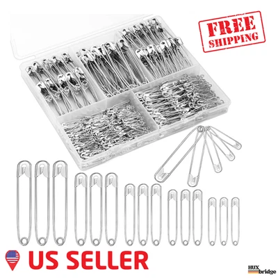 500 Ps 5 Tamaños Pasadores de Seguridad Tamaño Surtido Resistente al Óxido Acero Niquelado Asso Foto 1 de 4