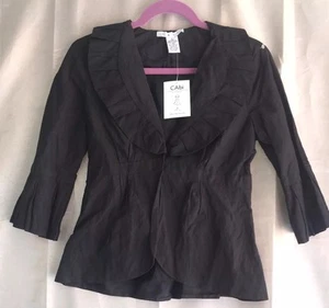 NEU CAbi COSETTE Sakko 0 schwarz schimmernd Rüschenkragen Abendblazer 693 Neu mit Etikett - Bild 1 von 4