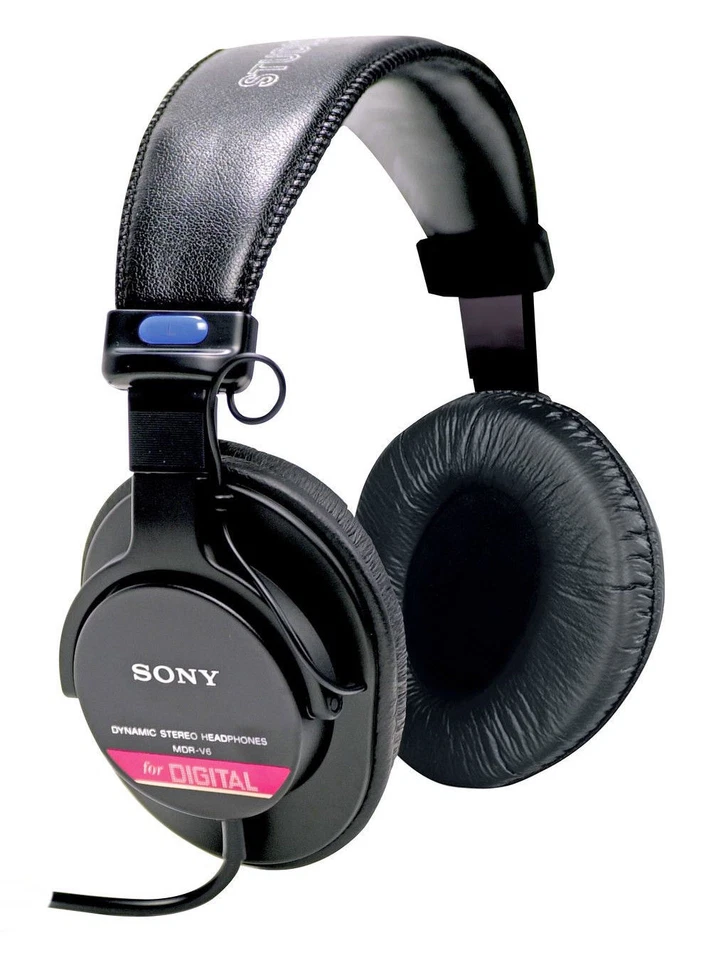Sony MDR-V6 Over the Ear Headphones - Black