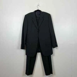 Alfani Men 34/34 Wool Blend Pinstriped 2 Piece Gray Pantsuit Business Casual - Picture 1 of 14