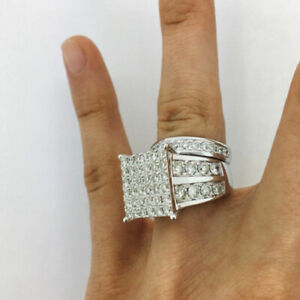 Fashion Women  925 Silver Jewelry Gift Ring Cubic Zirconia Wedding Rings Sz 6-10