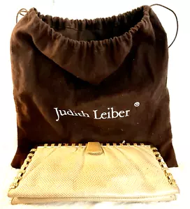 Borsa a tracolla Judith Leiber beige pelle di serpente pochette usata in ottime condizioni con borsa protettiva - Foto 1 di 6
