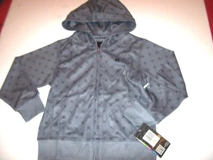New Hurley sz 4 youth boys full zipper front track hoodie jacket gray black logo - Picture 1 of 1