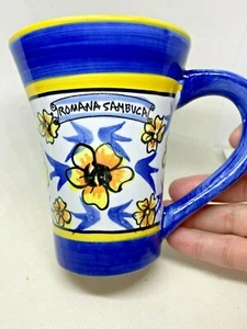 Taza Romana Sambuca flores azules y amarillas - Imagen 1 de 4