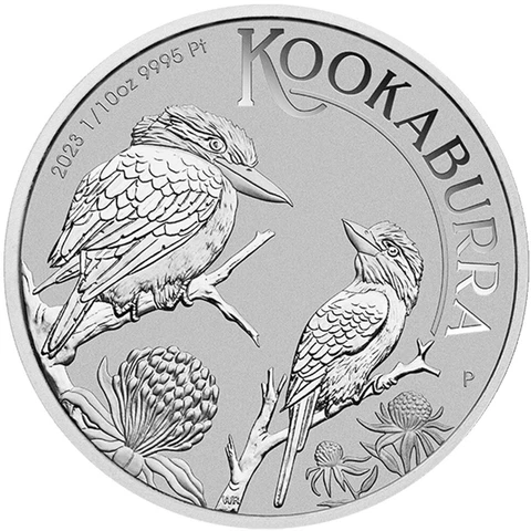 2023 P Australia Platinum Kookaburra 1/10 oz $15 - BU Cover