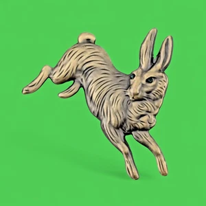 Broche de conejo de inspiración victoriana color bronce para correr liebre conejito Pascua F5 - Imagen 1 de 5