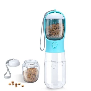 Dog Water Bottle, Dog Pet Water Bottle With Food Container. (19oz) - Picture 1 of 5