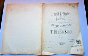 SPARTITO RONDO' BRILLANTE PIANOFORTE IGNAZIO MOSCHELES M. BARTHOLDY G. RICORDI - Imagen 1 de 2