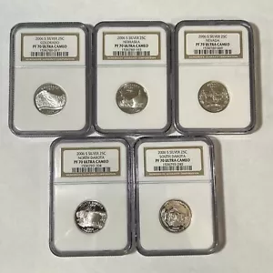 2006-S Silver - NGC PF70 ULTRA CAMEO ~ Proof 5 Coin Statehood Quarter Set - Picture 1 of 2