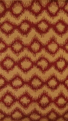 Geometric Rust Red/ Gold Gabbeh Modern Oriental Hand-knotted Wool Area Rug 5'x8' - Image 1 of 4