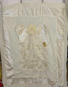 NEU Plüsch Baby Decke Engel creme weich kuschelig 58" x 48" Taufe Samt - Bild 1 von 9