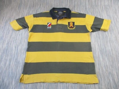 Vintage Thai Rugby Jersey Mens Medium 2003 Hong Kong Sevens Yellow Green Striped - image 1 of 4