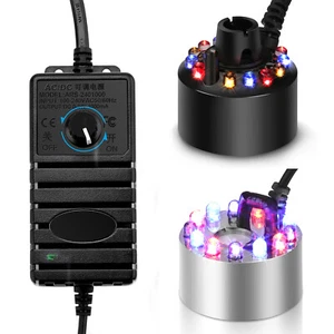 12 LED Ultrasonic Mist Maker Light Fogger Water Fountain Pond with US Controller - Picture 1 of 14