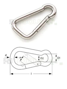 25 x Karabinerhaken 60 x 06 mm - Edelstahl - Feuerwehr Birnenform - 930005 - Bild 1 von 1