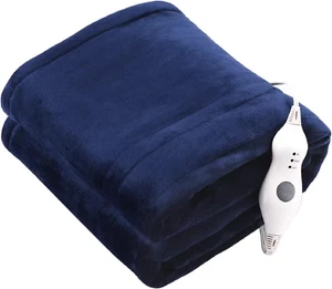 Electric Heated Blanket Throw, Super Cozy Soft 2-Layer Flannel 50" X 60" Heated - Picture 1 of 7