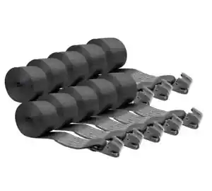 (10 Pack) 4"x30' Winch Straps w/flat Hook - Black, WLL 5400 Flatbed Tie Down ... - Picture 1 of 12