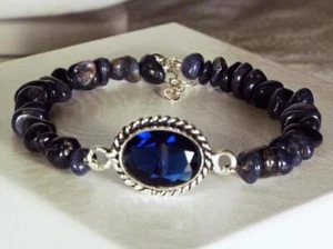 CYNTHIA LYNN 'SULTRY SAPHIR"" STERLINGSILBER SEPTEMBER GEBURTSSTEIN ARMBAND - Bild 1 von 1