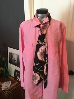 Corbata de vestir Oscar de la Renta para hombre 100 % seda hecha en cadenas doradas de EE. UU. Foto 1 de 4