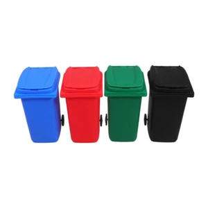 4 Pcs Mini Trash Can Pen Holder Table Tiny Garbage Hard Pencil Case Office - Picture 1 of 12
