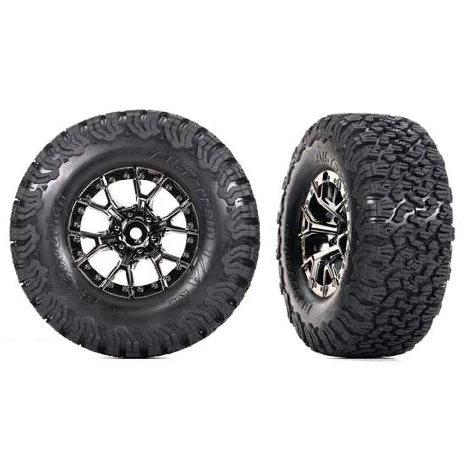 Neumáticos Traxxas 10187-BLKCR 4,5′′ BFGoodrich T/A KO2 con ruedas negras/cromadas (2) Foto 1 de 1