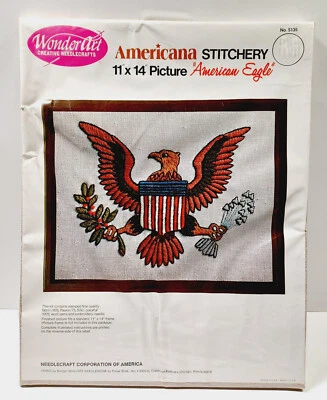 Wonder Art Creative Needlecrafts Americana Stitchery American Eagle Kit 5135 NUEVO Foto 1 de 4