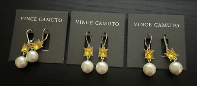 Lote de 3 Pendientes Colgantes Vince Camuto Mujer Tachonados Multicolor Foto 1 de 4