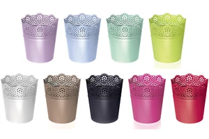 Flower Pot Lace Design Modern Small Indoor Office Kitchen 9 Colours 0.5L - Picture 1 of 29