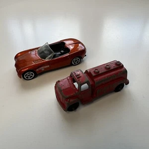 Vintage Lot Tootsie Toys Truck Car Dodge Matchbox Orange Red - Picture 1 of 16