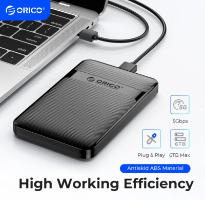 USB C 2,5 Zoll Festplatte Gehäuse,ORICO USB 3.0/USB C für 7/9,5 mm HDD SSD 6 TB - Image 1 of 4