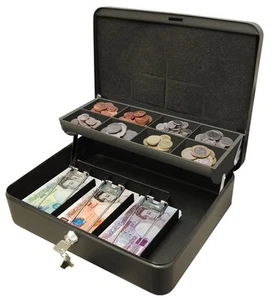 Ultimate Cash Box 12" For Petty Cash Metal Security Money Safe Key Lock Lockable - Picture 1 of 3