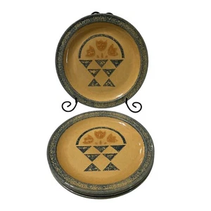 4 Pfaltzgraff Stoneware 10" Dinner Plate America Folk Art Museum MAFA USA Vtg - Picture 1 of 10
