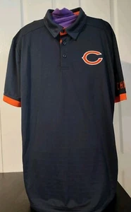 Antigua Chicago Bears Mens Size L Short Sleeve Polo Shirt Navy NFL Team Apparel - Picture 1 of 3