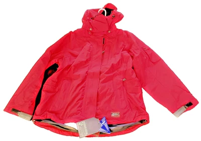 PARKA CON CAPUCHA EDDIE BAUER WEATHEREDGE TALLA GRANDE ROJA NEGRA NUEVA CON ETIQUETAS Foto 1 de 4
